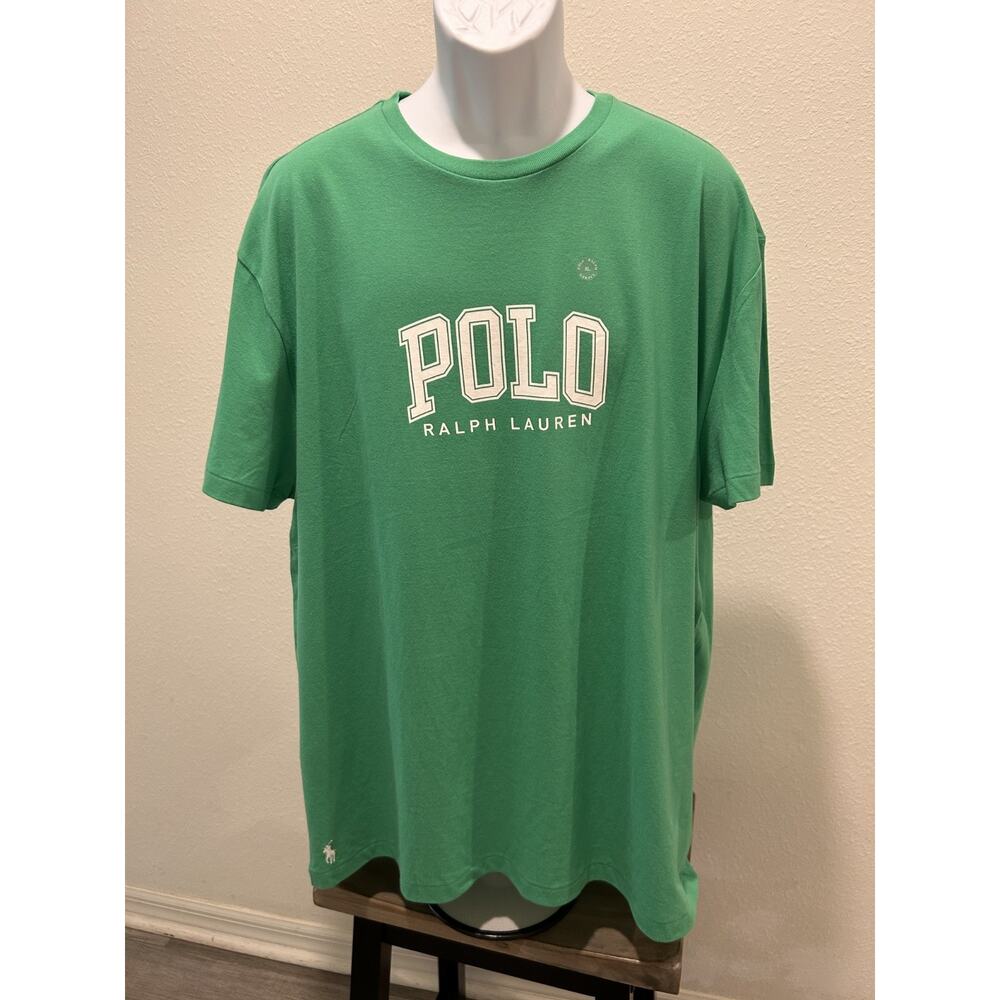 Polo Ralph Lauren Jersey T-Shirt Classic Fit Spell Out Logo w/ White Pony Tee XL